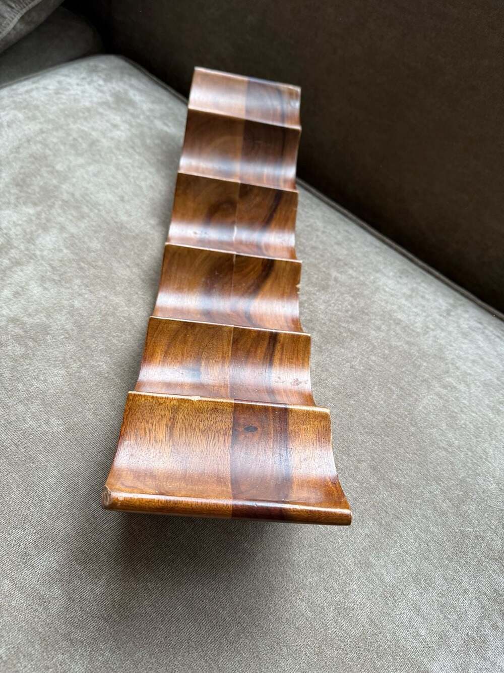 Wooden Wine Bottle Holder Curved Shesham Wood Counter Table Top